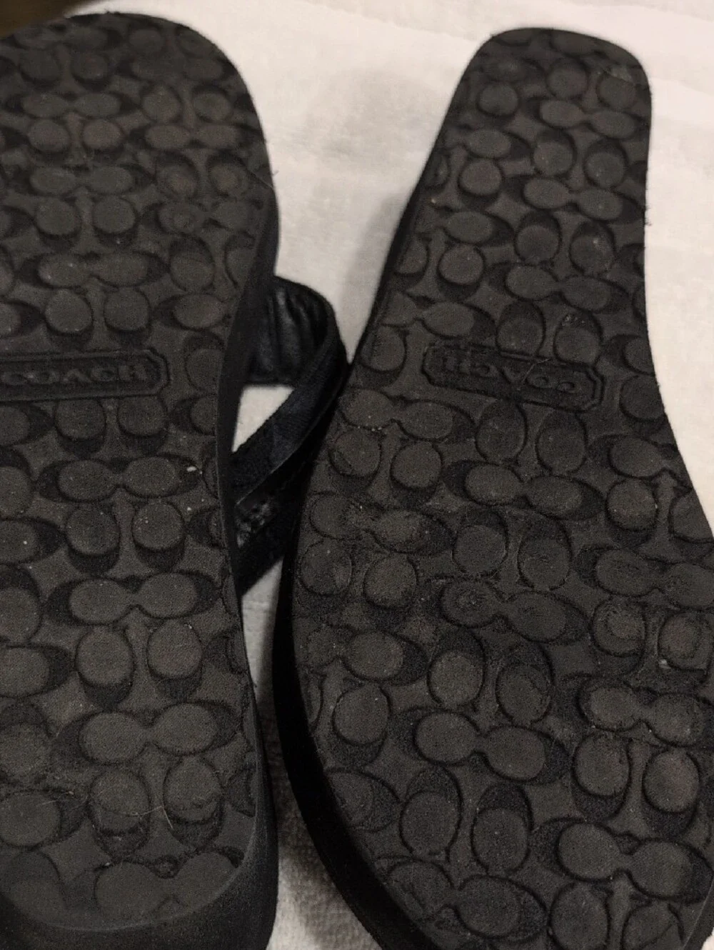 Coach black thong